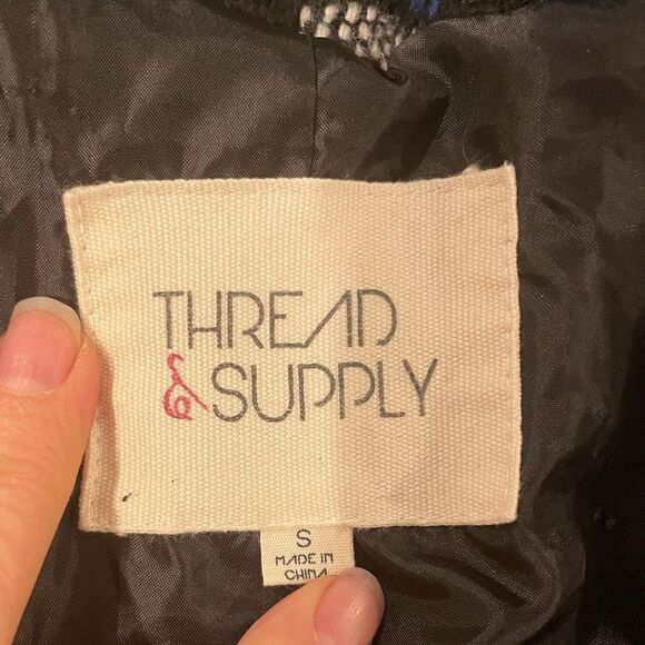 Thread & Supply blue/black Southwest Print coat with shawl collar - Picture 4 of 4